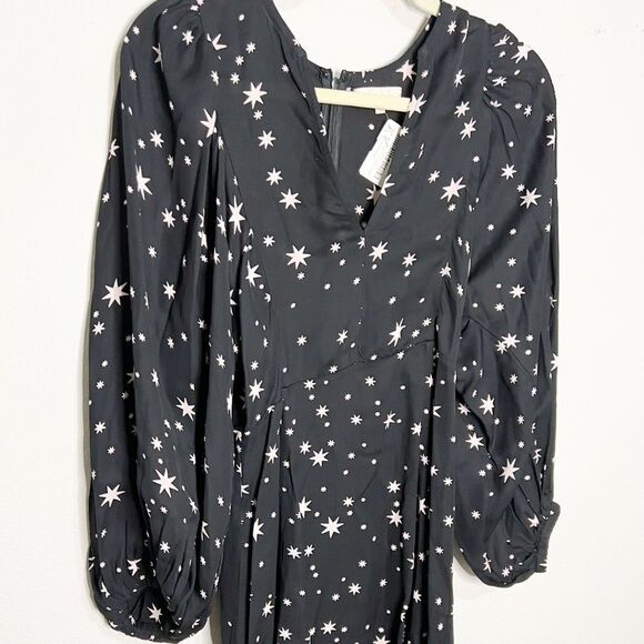 byTiMo Vintage Star Print Astrological Puff Sleeve Flowy Mini Dress - Picture 7 of 11